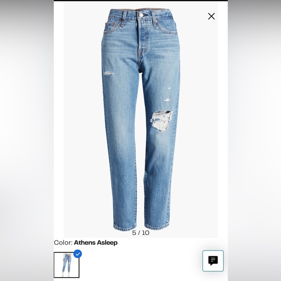 Levi’s Wedgie Icon Ripped High Waist Ankle Slim Jeans - Picture 12 of 12